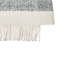 Beliani Grey And Off White Handwoven Wool Area Rug 80 X 150 Cm - Low Pile, Modern Design - thumbnail 3