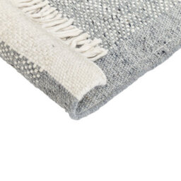 Beliani Grey And Off White Handwoven Wool Area Rug 80 X 150 Cm - Low Pile, Modern Design - thumbnail 5