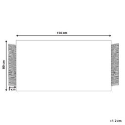 Beliani Grey And Off White Handwoven Wool Area Rug 80 X 150 Cm - Low Pile, Modern Design - thumbnail 4