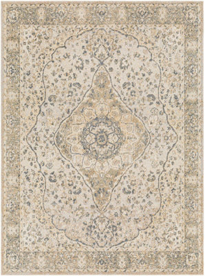 Livabliss Lillian-Washable Grey Green Traditional Vintage Boho Living Dining Rug 140 X 200 Cm Easy Care, Non Shedding - image 1
