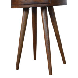 Wyld Haus Shoreham Nordic Chestnut Round Mango Wood Bedside Table With Drawer - thumbnail 8