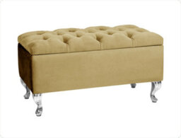 Londona 150Cm Chesterfield Ottoman Storage Bench - Plush Velvet Shoe Bench - Mink Upholstery Footstool With Storage