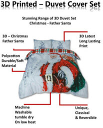 TheWhiteWater Limited Christmas Father Santa Duvet Set 3D Print Polycotton Bedding Set - thumbnail 5