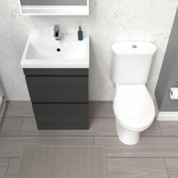 Nes Home 500mm 2 Drawers Anthracite Basin Vanity Unit & Close Coupled Toilet - thumbnail 3