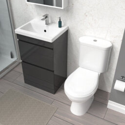 Nes Home 500mm 2 Drawers Anthracite Basin Vanity Unit & Close Coupled Toilet - thumbnail 4