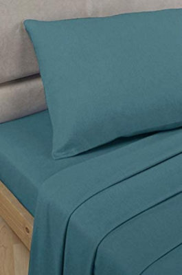 Rapport Percale Teal Single Flat Sheet