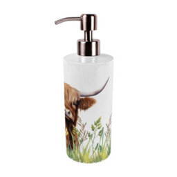 Purely Home Highland Cow & Calf Stainless Steel Soap Dispenser - Pump Action Refillable Bathroom & Kitchen Décor - thumbnail 4