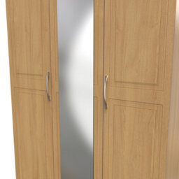 Stafford Triple Mirror Wardrobe In Modern Oak (Ready Assembled) - thumbnail 4