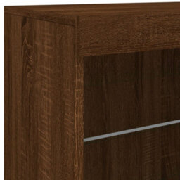 Berkfield Sideboard With Led Lights Brown Oak 60.5X37X67 Cm - thumbnail 9
