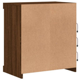 Berkfield Sideboard With Led Lights Brown Oak 60.5X37X67 Cm - thumbnail 8