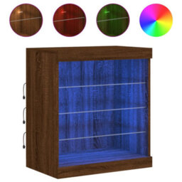 Berkfield Sideboard With Led Lights Brown Oak 60.5X37X67 Cm - thumbnail 2
