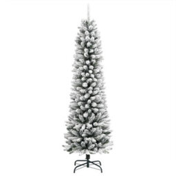 Berkfield Artificial Slim Christmas Tree With Flocked Snow 120 Cm Pvc&pe - thumbnail 2