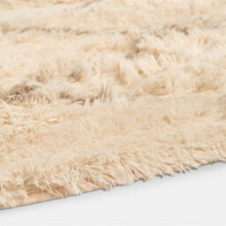 Ohs Diamond Check Fluffy Rug Floor Carpet Hallway Runner, Natural - 160Cm X 230Cm - thumbnail 4