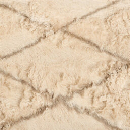 Ohs Diamond Check Fluffy Rug Floor Carpet Hallway Runner, Natural - 160Cm X 230Cm - thumbnail 6