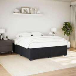 Berkfield Bed Frame Without Mattress Black Super King Velvet - thumbnail 1