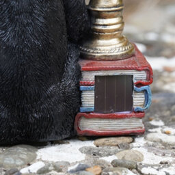 Burgess Reading Monkey Solar Light Resin Sculpture Outdoor Garden Home Ape Statue Lamp Chimp Jungle Animal Gift - thumbnail 6