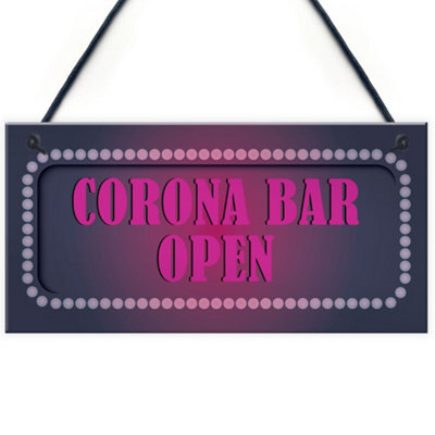 Red Ocean Corona Bar Open Sign Neon Effect Home Bar Pub Man Cave Hanging Sign - image 1