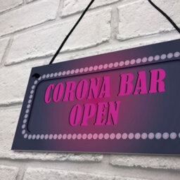 Red Ocean Corona Bar Open Sign Neon Effect Home Bar Pub Man Cave Hanging Sign - thumbnail 7