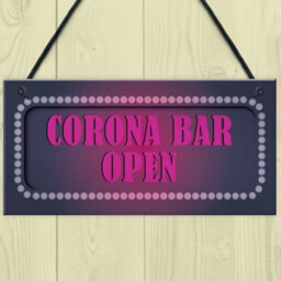 Red Ocean Corona Bar Open Sign Neon Effect Home Bar Pub Man Cave Hanging Sign - thumbnail 2