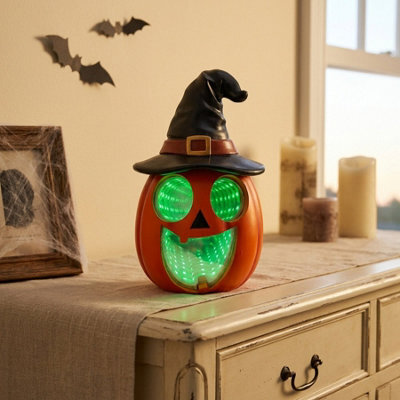 Garden Greatness Spooky Led Pumpkin Witch Hat Ornament - image 1
