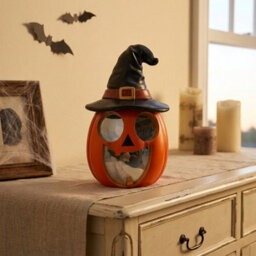 Garden Greatness Spooky Led Pumpkin Witch Hat Ornament - thumbnail 2