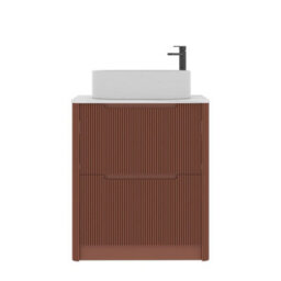 Royal Bathrooms Avenza 700mm Terracotta Clay Floor Standing Countertop Bathroom Vanity Unit 2 Drawer With Peak Basin - thumbnail 6