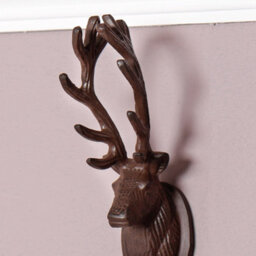 Dibor Set Of 2 Vintage Cast Iron Stag Wall Hooks Country Lodge Style Antique Brown Hallway Kitchen Bedroom Coat Peg Bathroom Towel Hooks - thumbnail 5