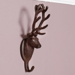Dibor Set Of 2 Vintage Cast Iron Stag Wall Hooks Country Lodge Style Antique Brown Hallway Kitchen Bedroom Coat Peg Bathroom Towel Hooks - thumbnail 3