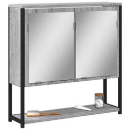 Berkfield Bathroom Mirror Cabinet Grey Sonoma 60X16X60 Cm Engineered Wood