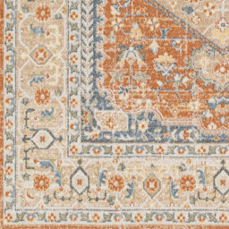 Livabliss Lillian-Washable Orange Brown Traditional Vintage Boho Living Dining Rug 140 X 200 Cm Easy Care, Non Shedding - thumbnail 6