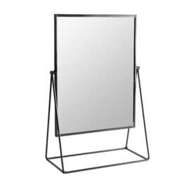 Harbour Housewares Metallic Vanity Mirror - 50 X 32Cm Black Adjustable Tilt Dressing Table Mirror Sleek Modern Makeup Mirror