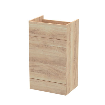 Hudson Reed Fusion Floor Standing Full Depth Wc Unit, Mfc Bleached Oak, Concealed Cistern Cabinet, 500X355X864mm - image 1