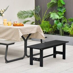 Gainoom 2-Person Outdoor Bench Waterproof Garden Seat Slatted Outdoor Furniture Loveseat - thumbnail 5