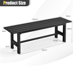Gainoom 2-Person Outdoor Bench Waterproof Garden Seat Slatted Outdoor Furniture Loveseat - thumbnail 2