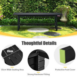 Gainoom 2-Person Outdoor Bench Waterproof Garden Seat Slatted Outdoor Furniture Loveseat - thumbnail 8