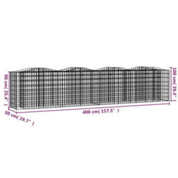 Berkfield Durable Arched Gabion Raised Bed 400X50X100 Cm Galvanised Iron - thumbnail 5