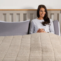Ohs Teddy Fleece Weighted 4Kg Blanket, Natural - 125 X 150Cm