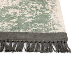 Beliani Vintage Green Beige Area Rug 80 X 150 Cm Fringed - thumbnail 3