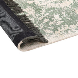 Beliani Vintage Green Beige Area Rug 80 X 150 Cm Fringed - thumbnail 6