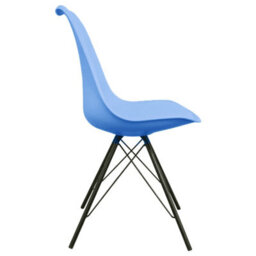 Fusion Living Soho Light Blue Plastic Dining Chair With Black Metal Legs - thumbnail 6