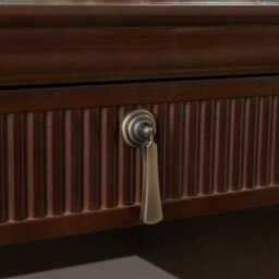 Melody Maison Dark Wood Reeded Dressing Table & Mirror Set - Georgian Range - thumbnail 5