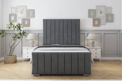 "Sloomy California Armour Coniston Bed Frame With Mattress With 50"" Upholstered Headboard 3' Single" - image 1