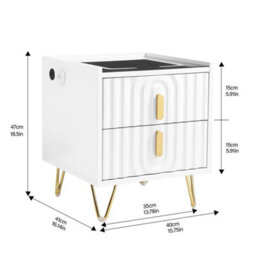 Smart Bedside Table With Light Phone Wireless Charging Bedroom - thumbnail 2