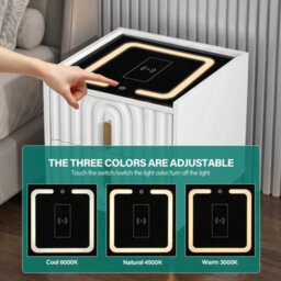 Smart Bedside Table With Light Phone Wireless Charging Bedroom - thumbnail 5
