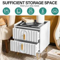 Smart Bedside Table With Light Phone Wireless Charging Bedroom - thumbnail 4