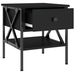 Berkfield Bedside Tables 2 Pcs Black 40X42X45 Cm Engineered Wood - thumbnail 7