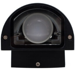 Valuelights Ryston Black Modern Aluminium Ribbed Glass Outdoor Wall Light - thumbnail 7
