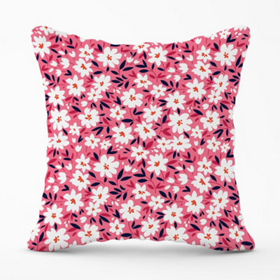 Warren Reed Designer Small Cute White Flower Pattern Cushions 45Cm X 45Cm - image 1