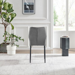 Furniturebox Uk 4X Milan Black Hatched Velvet Dining Chairs Silver Legs - thumbnail 6