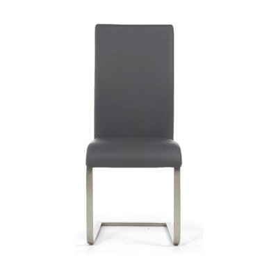 Furniture 48 Alvin Grey Faux Leather Dining Chairs (Pair)